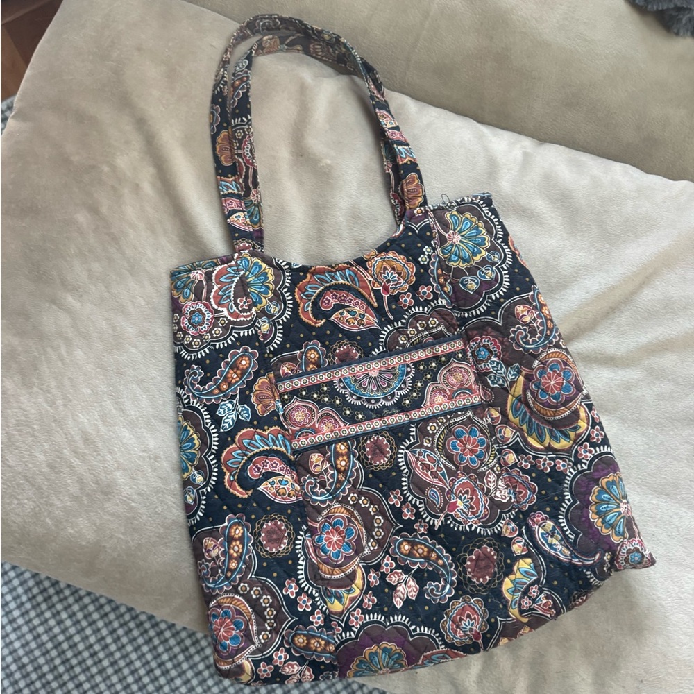 Vera Bradley Black and Blue Shoulder Bag with Paisley Design